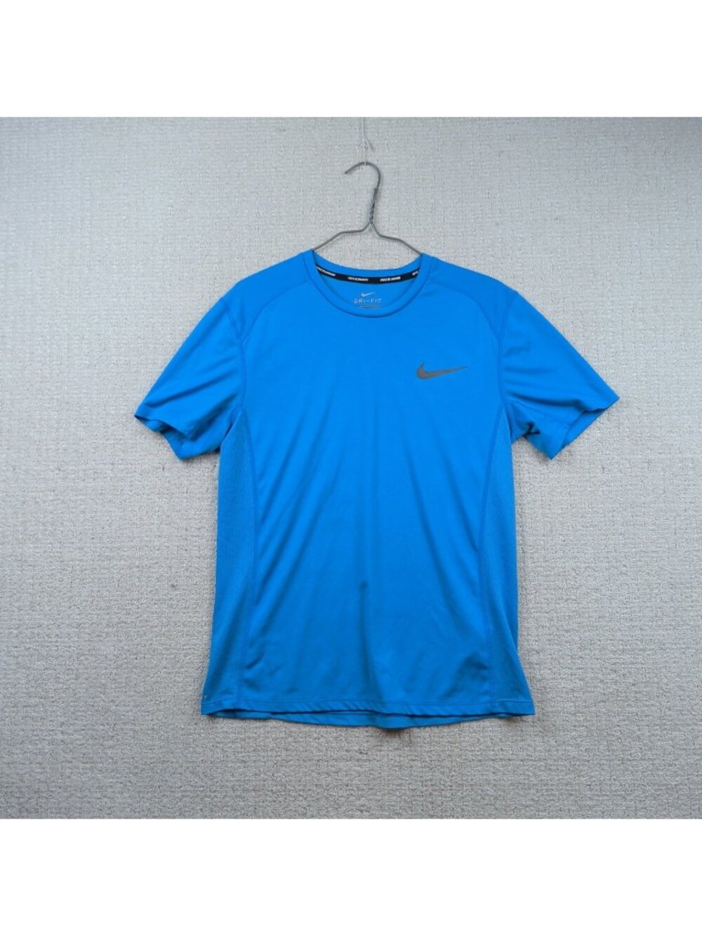 Nike Dri-Fit Running Shirt Mens M Athletic Training Short Sleeve Blue Gym Run
